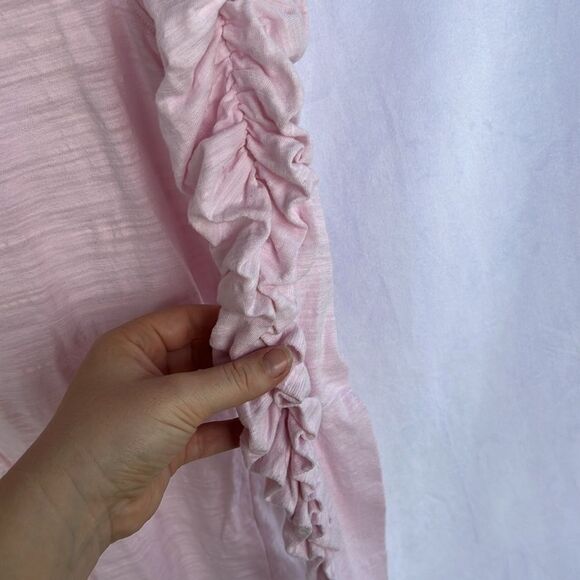 FREE PEOPLE We The Free Natasha Ruched Long Sleeve Top in Blush Pink Small - Picture 8 of 9